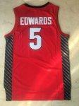 NBA 5 Edwards Georgia Maillot Rouge